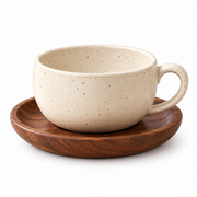 Elora Meadow Latte Cup & Walnut Saucer