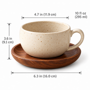 Elora Meadow Latte Cup & Walnut Saucer