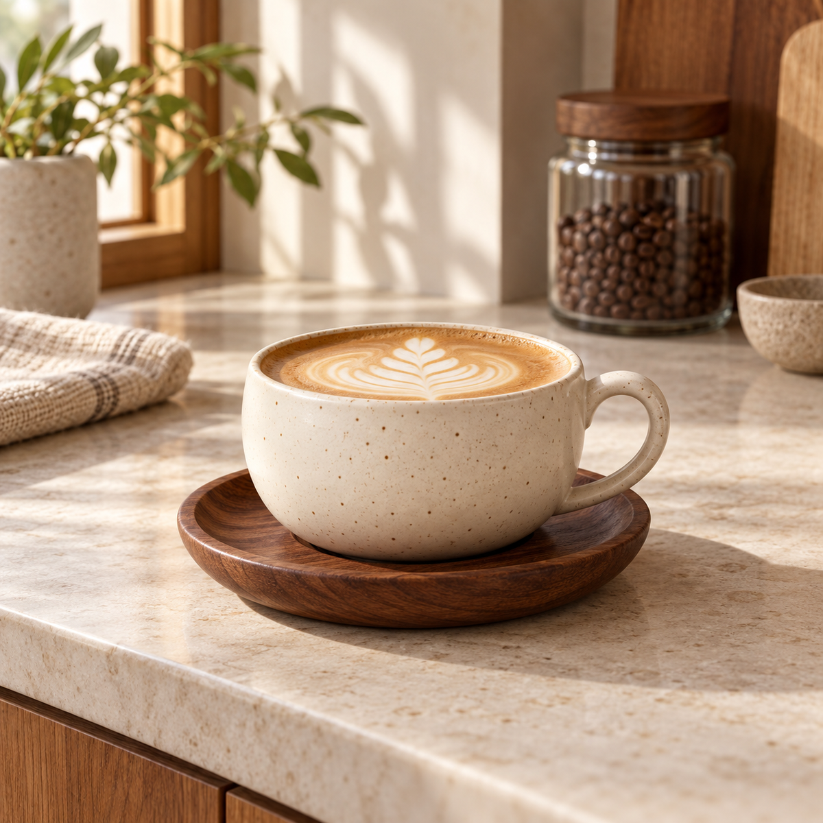 Elora Meadow Latte Cup & Walnut Saucer